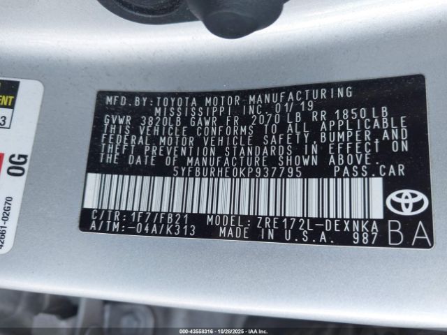 Toyota Corolla Le Image 14