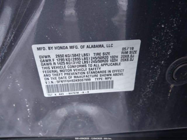 Honda Pilot Touring Image 3