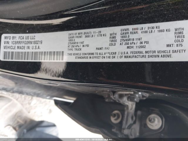 Ram 1500 Big Horn  4x4 5'7 Box Image 8