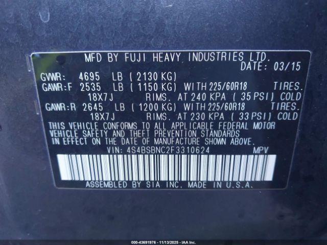 Subaru Outback 2.5i Limited Image 9