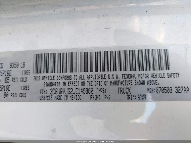 Ram Promaster Cargo Van High Roof 159 Wb Ext Image 6